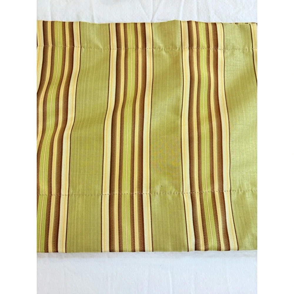 Green Brown Beige Stripe Valances set of two classic‎ Waverly quality no tag